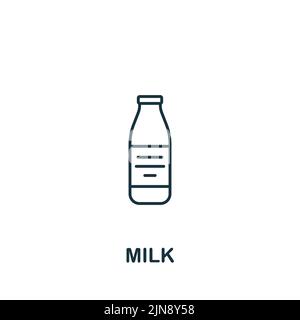 Milchsymbol. Monochrom einfaches Getränke-Symbol für Vorlagen, Web-Design und Infografiken Stock Vektor