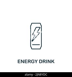 Symbol für Energy Drink. Monochrom einfaches Getränke-Symbol für Vorlagen, Web-Design und Infografiken Stock Vektor