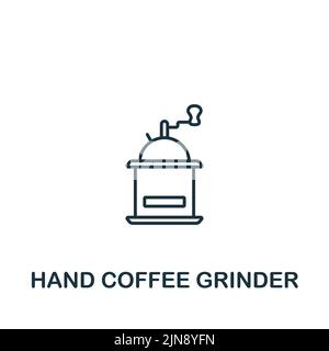 Symbol für HandKaffeemühle. Monochrom einfaches Getränke-Symbol für Vorlagen, Web-Design und Infografiken Stock Vektor