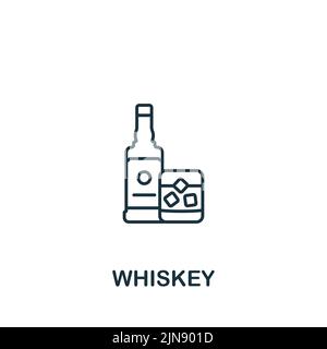 Whiskey-Symbol. Monochrom einfaches Getränke-Symbol für Vorlagen, Web-Design und Infografiken Stock Vektor