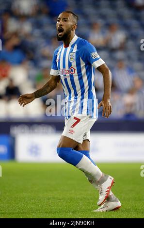 Sorba Thomas von Huddersfield Town während des Carabao Cups, erster Runde im John Smith's Stadium, Huddersfield. Bilddatum: Dienstag, 9. August 2022. Stockfoto