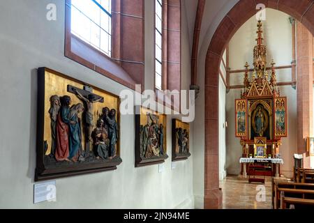 Altar der Jungfrau Maria in der Nikolaikirche, Villach Österreich Stockfoto
