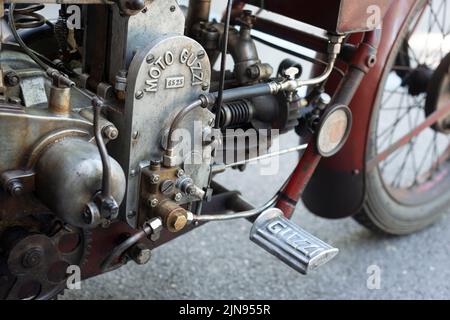 1928 Moto Guzzi Sport 500 ccm, Detail-Motor Stockfoto