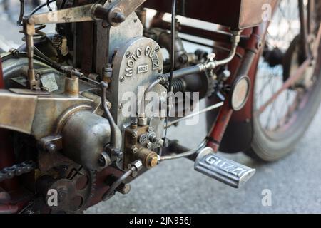 1928 Moto Guzzi Sport 500 ccm, Detail-Motor Stockfoto