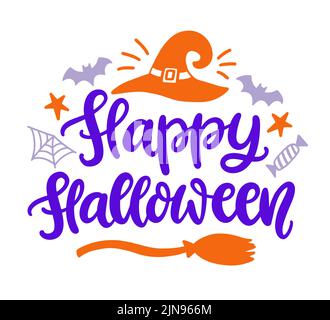 Happy Halloween Inschrift Zitat Stock Vektor