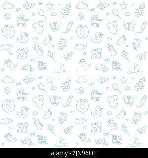 Baby Spielzeug niedlich nahtlose Muster Hintergrund vec Stock Vektor