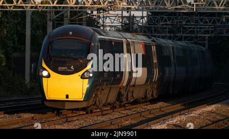 390050, 1S95 London Euston nach Glasgow Central. Rugeley Trent Valley, Rugeley, Staffordshire, Großbritannien. 5. August 2022. Foto von Richard Holmes. Stockfoto