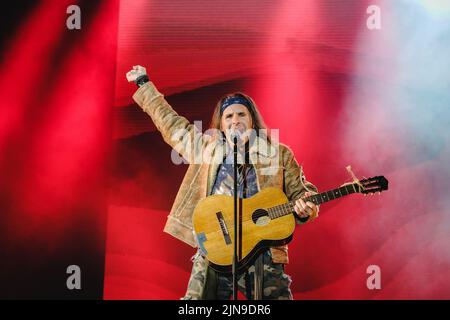 Flumserberg, Schweiz. 29., Juli 2022. Die schwedische Gruppe Rednex gibt während der "die Mega 90s Party" ein Live-Konzert im Rahmen des Flumserberg Open Air 2022. (Foto: Gonzales Photo - Tilman Jentzsch). Stockfoto