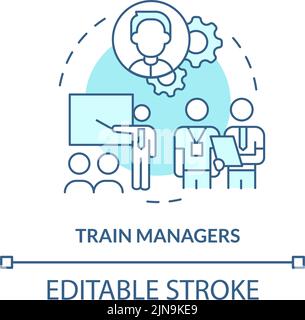 Train Manager türkisfarbenes Konzeptsymbol Stock Vektor