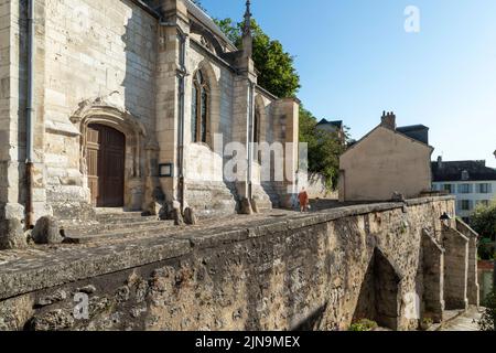 Frankreich, Val d'Oise, Vexin Francais Natural Regional Park, La Roche Guyon, bezeichnet als Les Plus Beaux Villages de France (die schönsten Dörfer von F Stockfoto