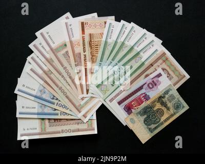 Eine Banknote, gedruckt in Weißrussland, um 2000. Stockfoto