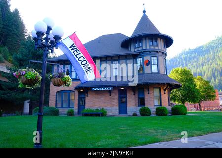 Wallace Idaho Train Depot Gebäude nach historischem, viktorianischem Design Stockfoto