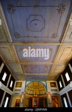 Old Idaho Cataldo Mission Church Building Structure in Northern Idaho Interior Chapel Stockfoto
