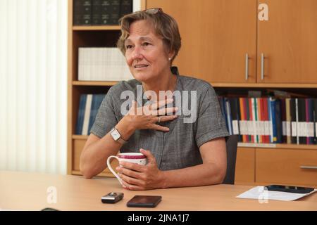 Nicht exklusiv: KIV, UKRAINE - 10. AUGUST 2022 - außerordentliche und bevollmächtigte Botschafterin der Bundesrepublik Deutschland in der Ukraine Anka Feldh Stockfoto