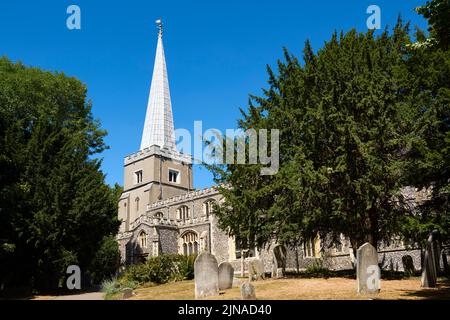 Die historische Grade I führte die St. Mary's Church in Harrow-on-the-Hill, Großraum London, Großbritannien, auf Stockfoto