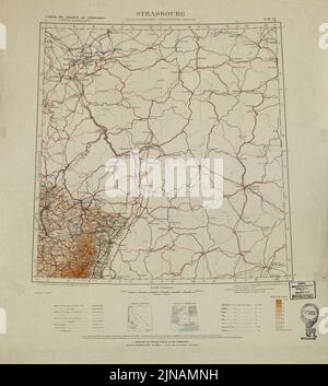 Straßburger Stadtplan, Straßburger Stadtplan, Straßburger Stadtplan, Straßburger Stadtplan, Strassburg Print, Alte Straßburger Karte, Frankreich Karte, Frankreich Karte, 1926 Stockfoto