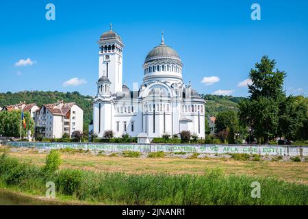 Römisch-orthodoxe Kirche genannt "Holy Trinity Church" in der historischen Stadt Sighișoara in Siebenbürgen, Rumänien. Stockfoto