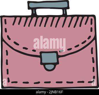 Business Arbeitstasche Farbe Doodle. Aktenkoffer-Symbol Stock Vektor
