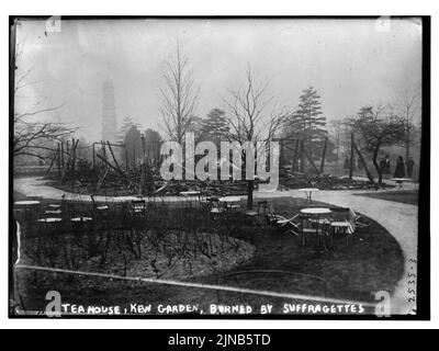 Teehaus, Kew Gardens, zerstört von Suffragetten Stockfoto