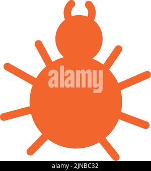 Fehlersymbol. Rotes Insektensymbol. Code-Fehlerzeichen auf weißem Hintergrund isoliert Stock Vektor