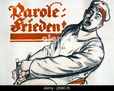 Parole; Frieden! (1918) (Parole; Frieden!) Plakat aus der Zeit des Ersten Weltkriegs Stockfoto