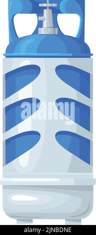 Blaue komprimierte Sauerstoffflasche. Cartoon-Gasbehälter isoliert auf weißem Hintergrund Stock Vektor
