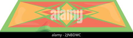 Symbol für den Teppich im Innenbereich. Farbe Cartoon Boden Teppich isoliert auf weißem Hintergrund Stock Vektor