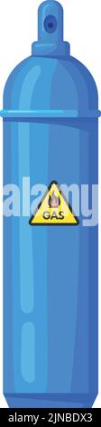 Gasbehälter aus Metall. Blaues Cartoon-Zylinder-Symbol auf weißem Hintergrund isoliert Stock Vektor