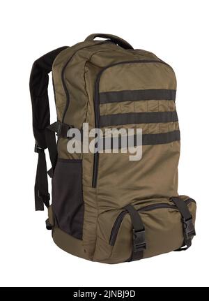 Camouflage Rucksack für den Wald und Militär Rucksack isoliert n weiß Stockfoto