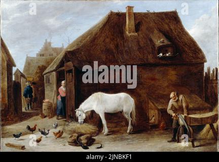 Teniers, David der Jüngere - der Spreu-Schneider Stockfoto