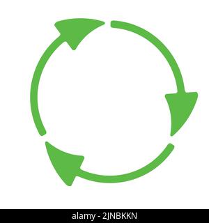 Recycling Symbol Zeichen 3 Pfeile Symbol - Vektor-Illustration Stock Vektor