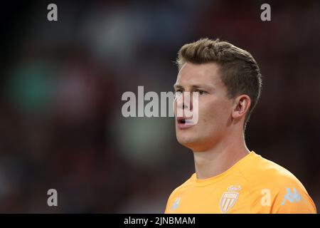 EINDHOVEN - Torwart Alexander Nubel von AS Monaco während des dritten Qualifikationsspiels der UEFA Champions League zwischen PSV Eindhoven und AS Monaco am 9. August 2022 im Phillips Stadium in Eindhoven, Niederlande. ANP | Dutch Height | JEROEN PUTMANS Stockfoto