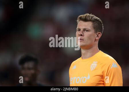 EINDHOVEN - Torwart Alexander Nubel von AS Monaco während des dritten Qualifikationsspiels der UEFA Champions League zwischen PSV Eindhoven und AS Monaco am 9. August 2022 im Phillips Stadium in Eindhoven, Niederlande. ANP | Dutch Height | JEROEN PUTMANS Stockfoto