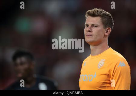 EINDHOVEN - Torwart Alexander Nubel von AS Monaco während des dritten Qualifikationsspiels der UEFA Champions League zwischen PSV Eindhoven und AS Monaco am 9. August 2022 im Phillips Stadium in Eindhoven, Niederlande. ANP | Dutch Height | JEROEN PUTMANS Stockfoto