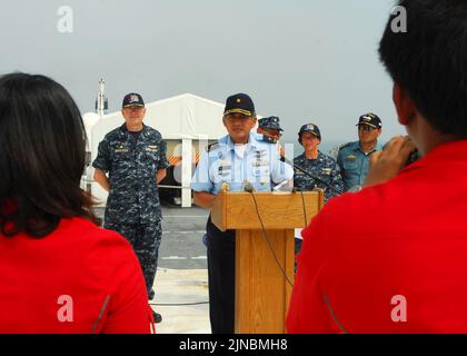 Tentara National Indonesia Surgeon General Marseille Muda Mariono liefert Bemerkungen während einer Media Availability Tour - 4772306935 Stockfoto