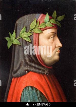 Testa di Francesco Petrarca di Profilo Stockfoto