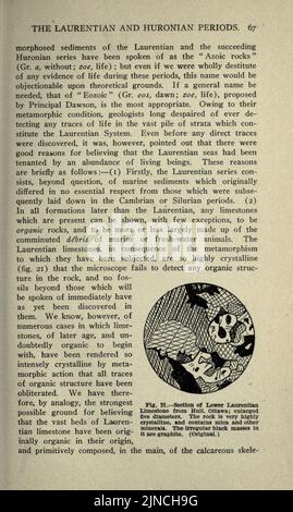 Die alte Lebensgeschichte der Erde (Seite 67) Stockfoto