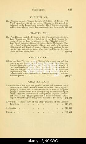 Die alte Lebensgeschichte der Erde (Seite XIII) Stockfoto