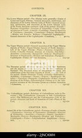 Die alte Lebensgeschichte der Erde (Seite xi) Stockfoto