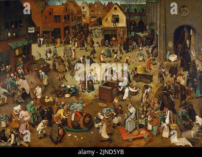 Der Kampf zwischen Karneval und Fastenzeit, von Pieter Bruegel (I) Stockfoto