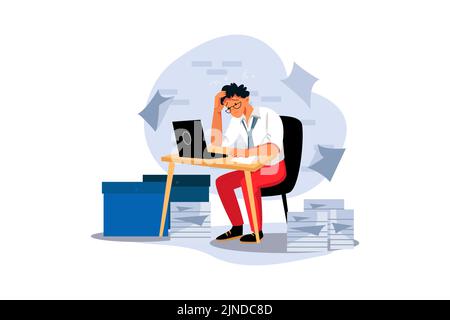Business Office Illustration Konzept. Flache Abbildung isoliert auf weißem Hintergrund Stock Vektor