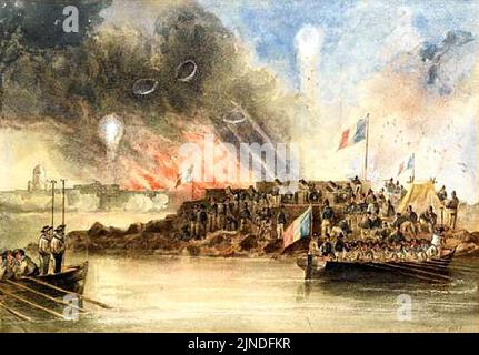 Die Bombardierung von Sveaborg, in der Ostsee, 9.. August 1855 durch John Wilson Carmichael Stockfoto
