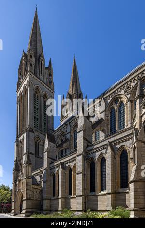 Die prächtige Kathedrale in der Stadt Truro, Cornwall. Stockfoto