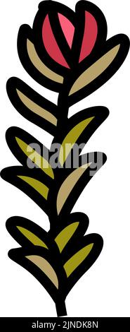 rotala rotundifolia Algen Farbe Symbol Vektor Illustration Stock Vektor