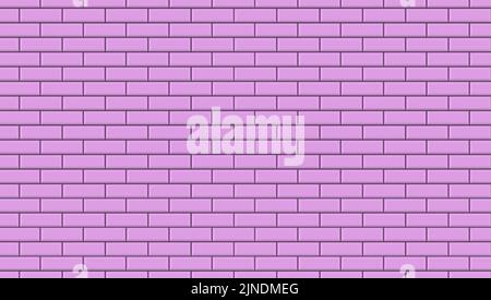 Rosafarbene Ziegelwand. Niedliche Fliesen Hintergrund für Baby Mädchen. Pastell-Zementblöcke für Haus und Boden. Nahtlose Vektordarstellung Stock Vektor