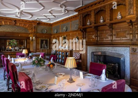 Interieur des Lanhydrock House in der Nähe von Bodmin in Cornwall, England, Großbritannien Stockfoto