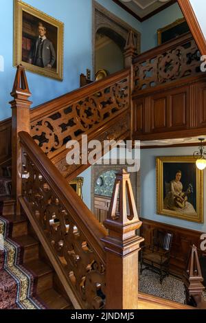 Interieur des Lanhydrock House in der Nähe von Bodmin in Cornwall, England, Großbritannien Stockfoto