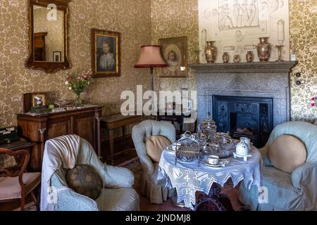 Interieur des Lanhydrock House in der Nähe von Bodmin in Cornwall, England, Großbritannien Stockfoto