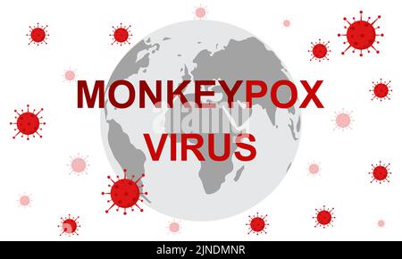 Medizinisches Banner mit dem Monkeypox-Virus. Pockenvirus-Konzept. Stock Vektor