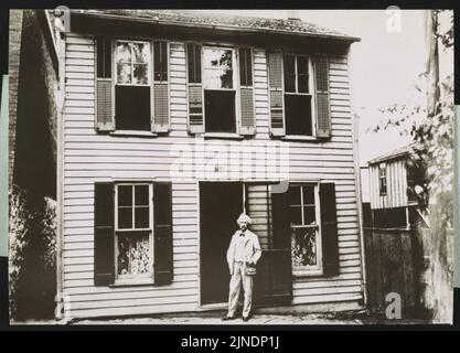 Das Geburtshaus des amerikanischen Schriftstellers Mark Twain war dieses graue Haus in der Hill Street, Missouri, das in Mark Twains bekanntestem Buch „The Adventures of“ als Tom Sawyers Haus beschrieben wird Stockfoto